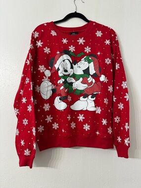NWT Christmas Mickey & Minnie crewneck sweater